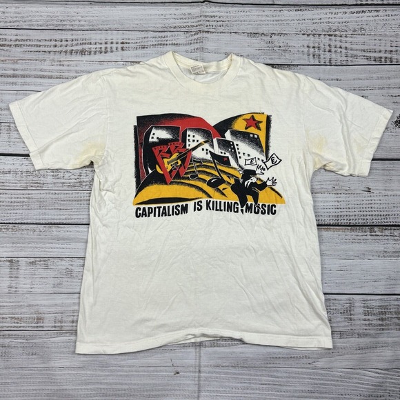 VTG Billy Bragg Fifth Column London T Shirt Youth XL Capitalism Is Killing Music